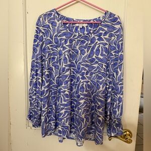 Chicos Blue and White Blouse